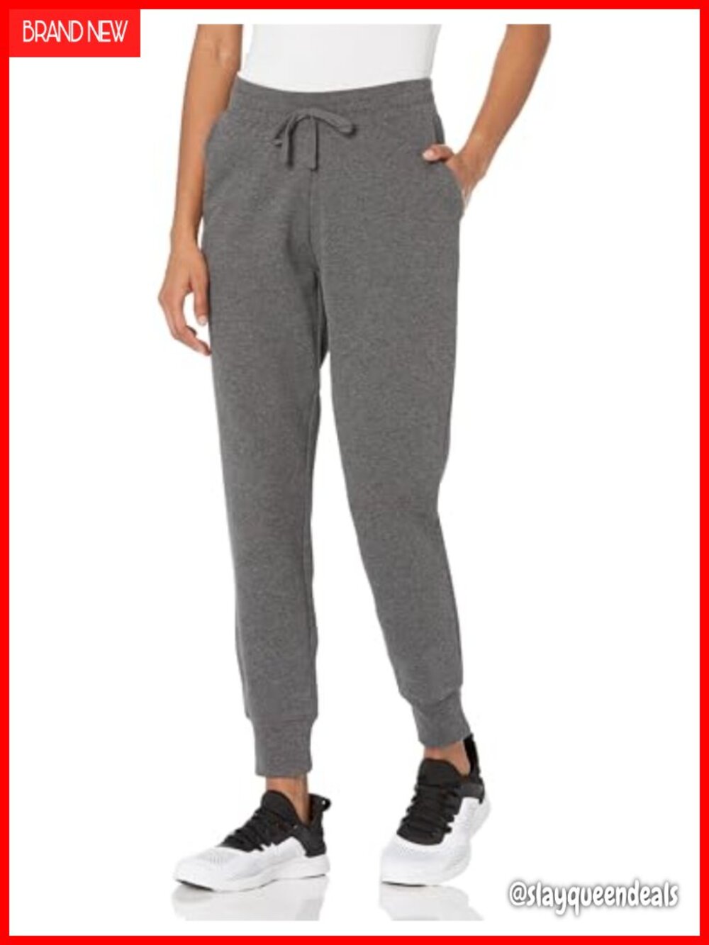 Women's Cotton Fleece Jogger Sweatpants with Drawstring Mid Rise